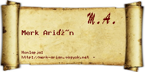 Merk Arián névjegykártya